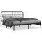 Metal Bed Frame without Mattress with Headboard Black 183x203 cm King