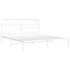 Metal Bed Frame without Mattress with Headboard White 183x203 cm King