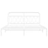 Metal Bed Frame without Mattress with Headboard White 183x203 cm King