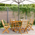 5 Piece Garden Dining Set Beige Polypropylene and Solid Wood