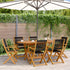 7 Piece Garden Dining Set Black Polypropylene and Solid Wood