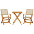 3 Piece Bistro Set Beige Poly Rattan and Solid Wood