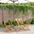 3 Piece Bistro Set Grey Polypropylene and Solid Wood