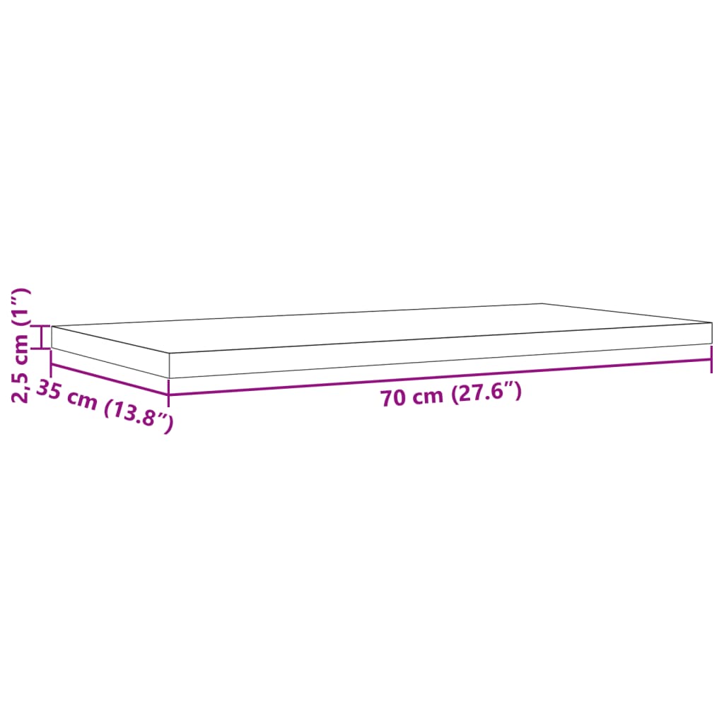 Table Tops 2 pcs 70x35x2.5 cm Rectangular Solid Wood Pine