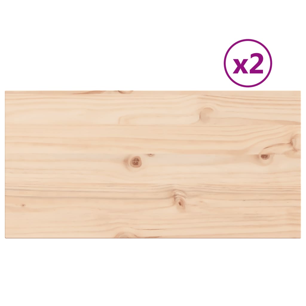 Table Tops 2 pcs 80x40x2.5 cm Rectangular Solid Wood Pine