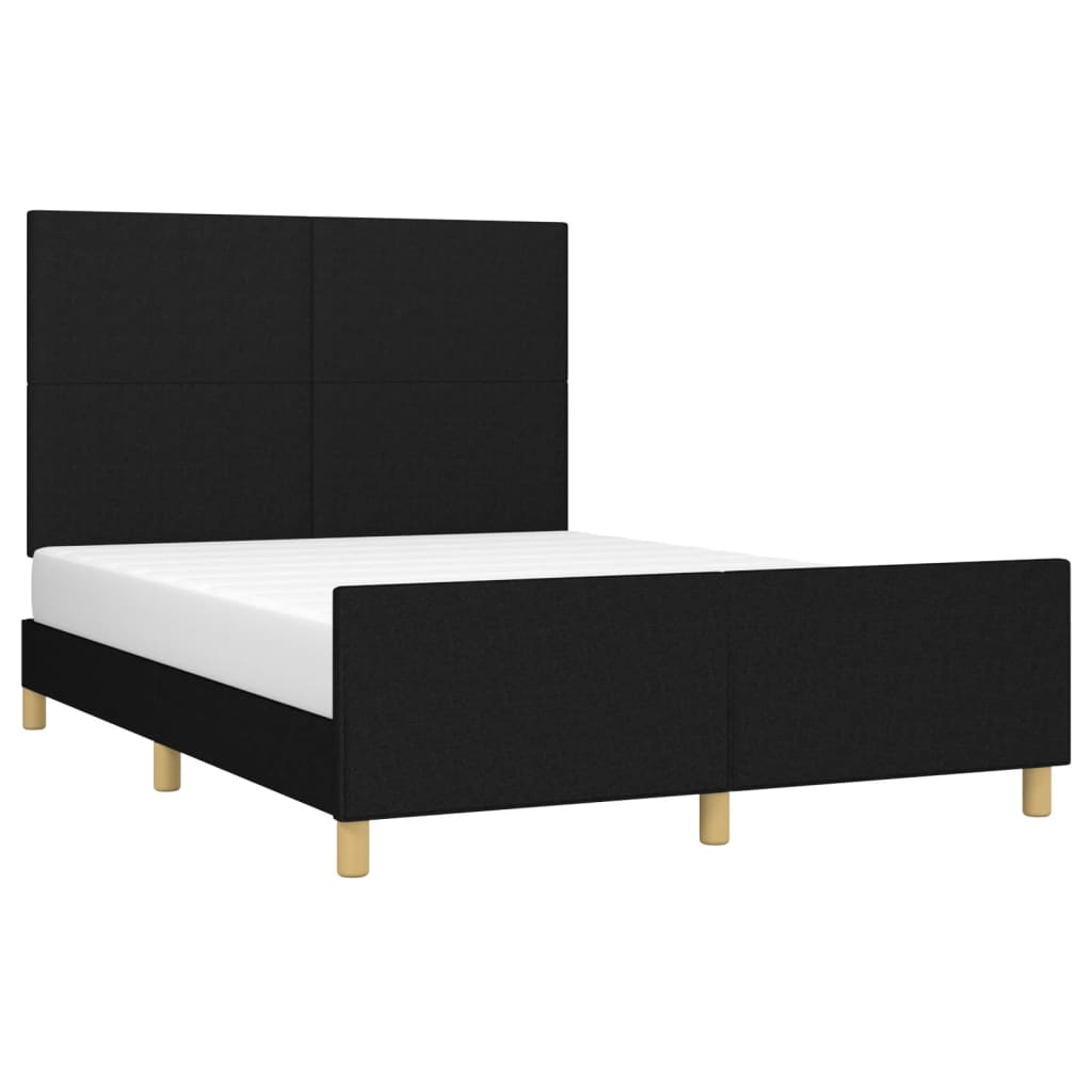 Bed Frame without Mattress Black 137x187 cm Double Fabric