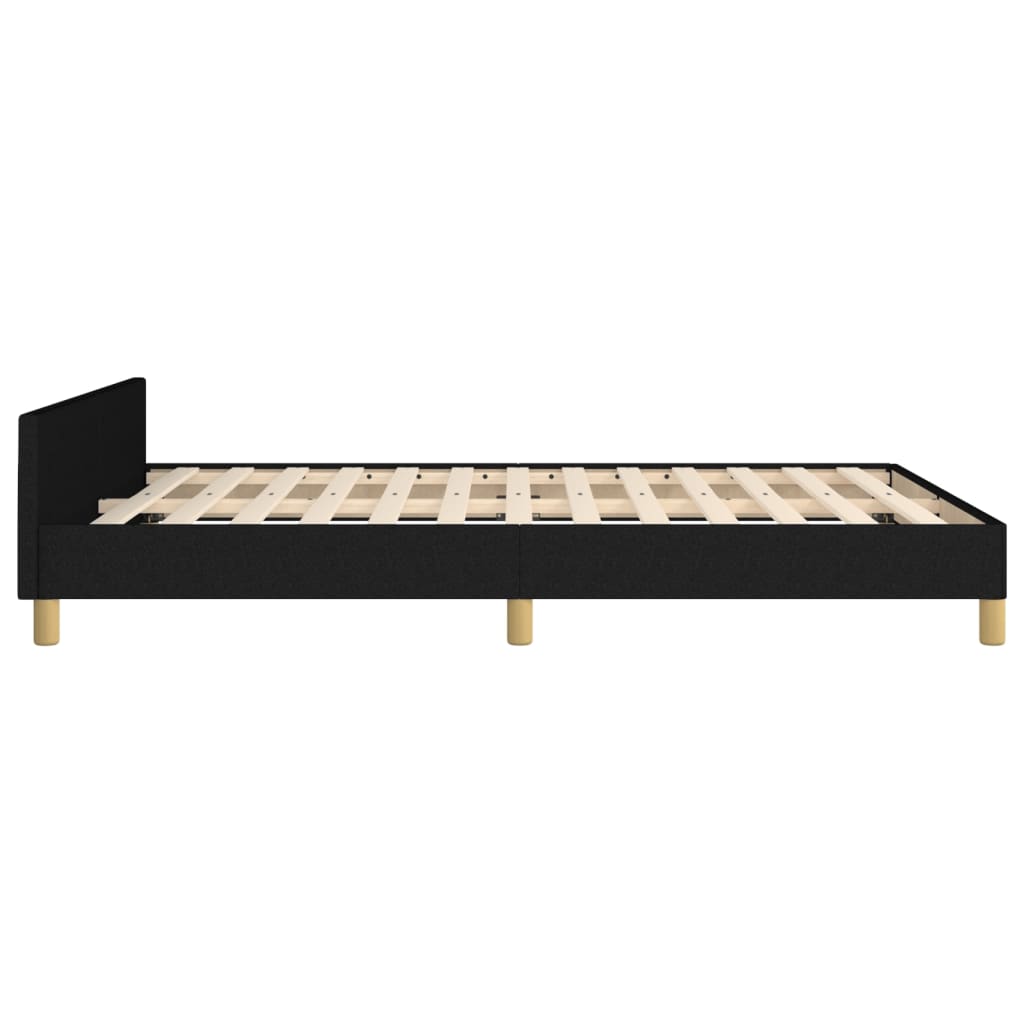 Bed Frame without Mattress Black 137x187 cm Double Fabric