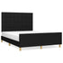 Bed Frame without Mattress Black 137x187 cm Double Fabric