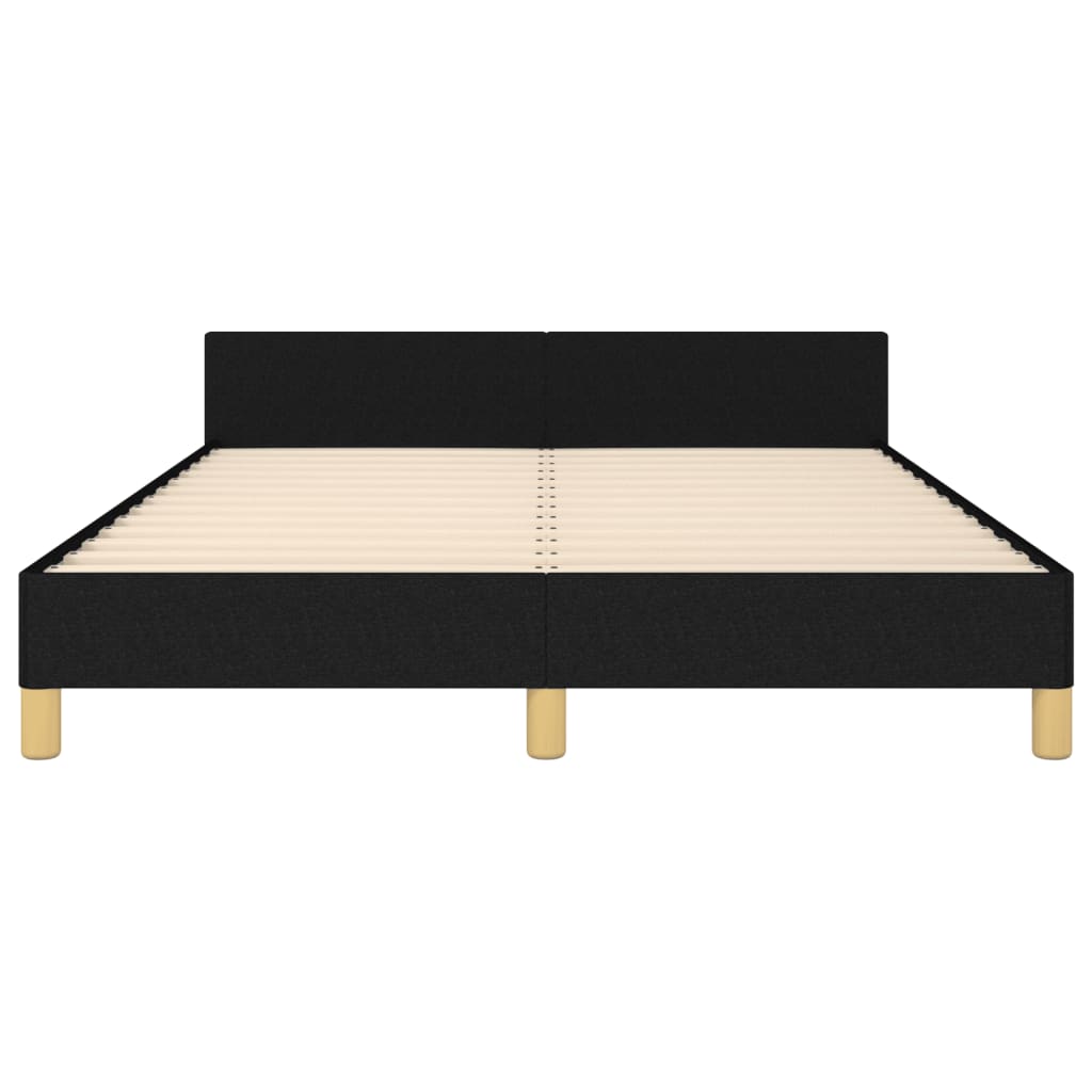 Bed Frame without Mattress Black 137x187 cm Double Fabric