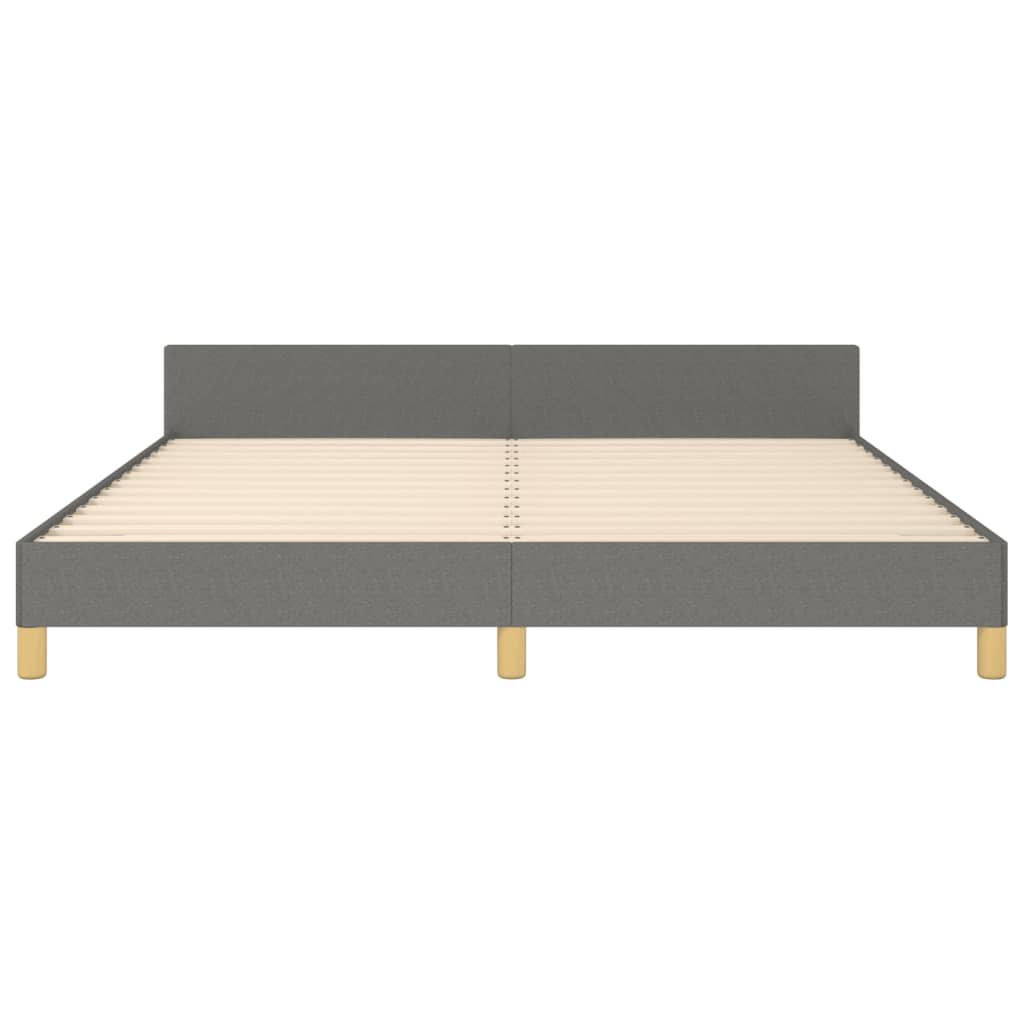 Bed Frame without Mattress Dark Grey 152x203 cm Queen Fabric