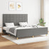 Bed Frame without Mattress Dark Grey 152x203 cm Queen Fabric