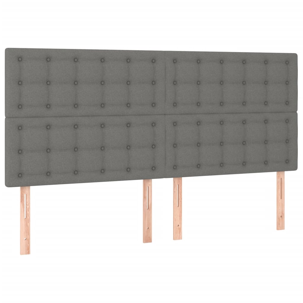 Bed Frame without Mattress Dark Grey 152x203 cm Queen Fabric