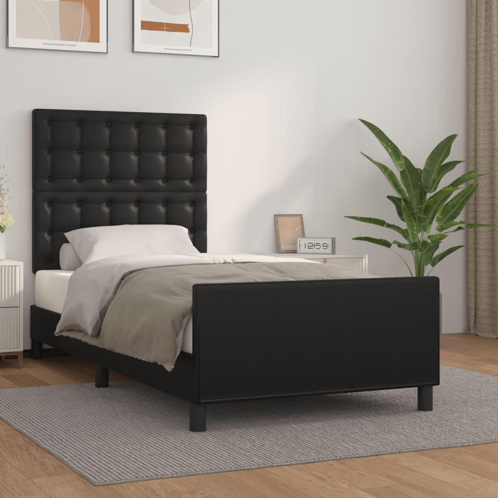 Bed Frame without Mattress Black 107x203 cm King Single Size Velvet