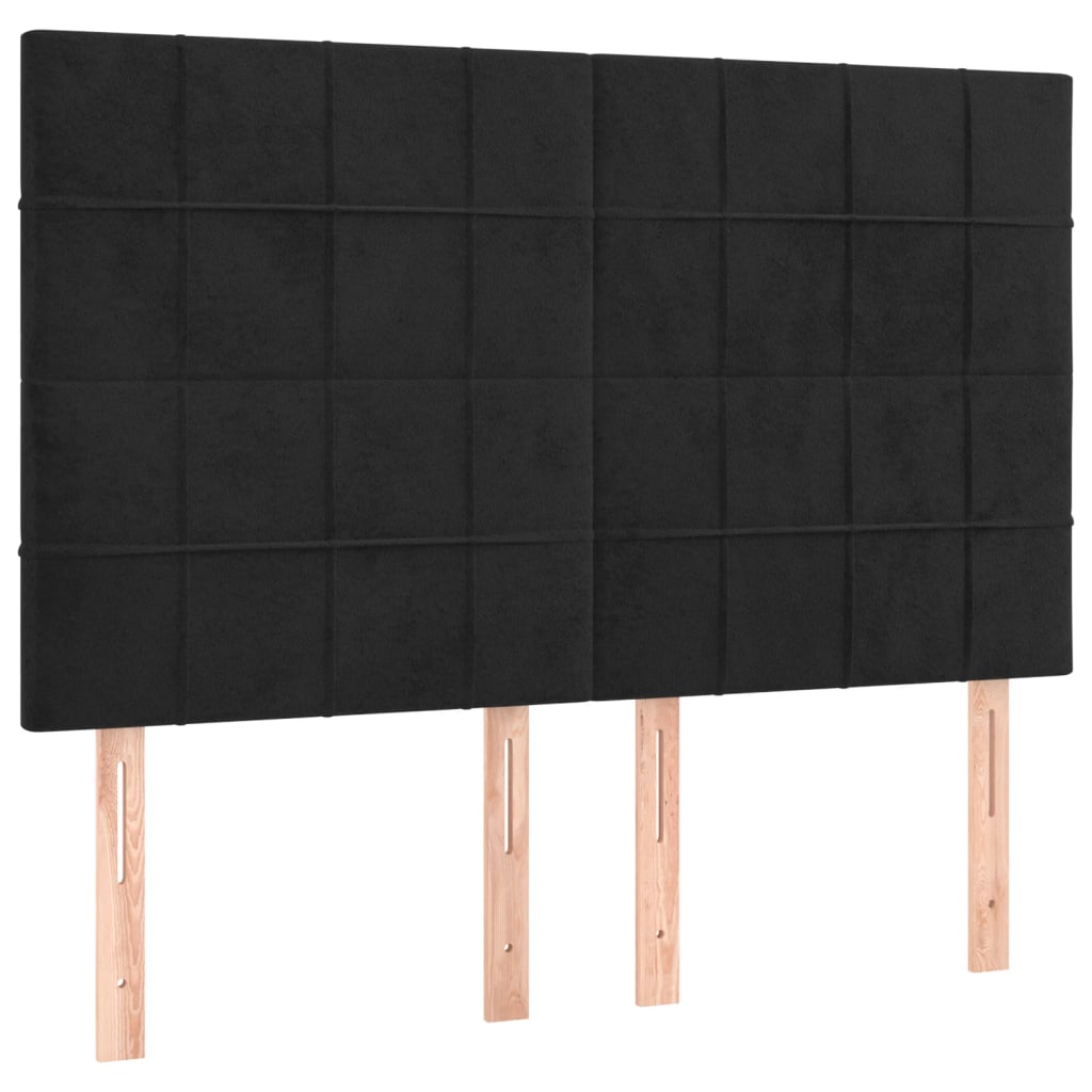 Bed Frame without Mattress Black 137x187 cm Double Velvet