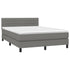 Box Spring Bed with Mattress Dark Grey 137x187 cm Double Size Fabric