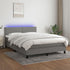 Box Spring Bed with Mattress&LED Dark Grey 137x187 cm Double Size Fabric