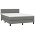 Box Spring Bed with Mattress&LED Dark Grey 137x187 cm Double Size Fabric