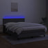 Box Spring Bed with Mattress&LED Dark Grey 153x203 cm Queen Size Fabric