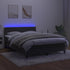 Box Spring Bed with Mattress&LED Dark Grey 137x187 cm Double Size Velvet