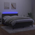 Box Spring Bed with Mattress&LED Dark Grey 137x187 cm Double Size Velvet