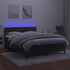 Box Spring Bed with Mattress&LED Dark Grey 137x187 cm Double Size Velvet