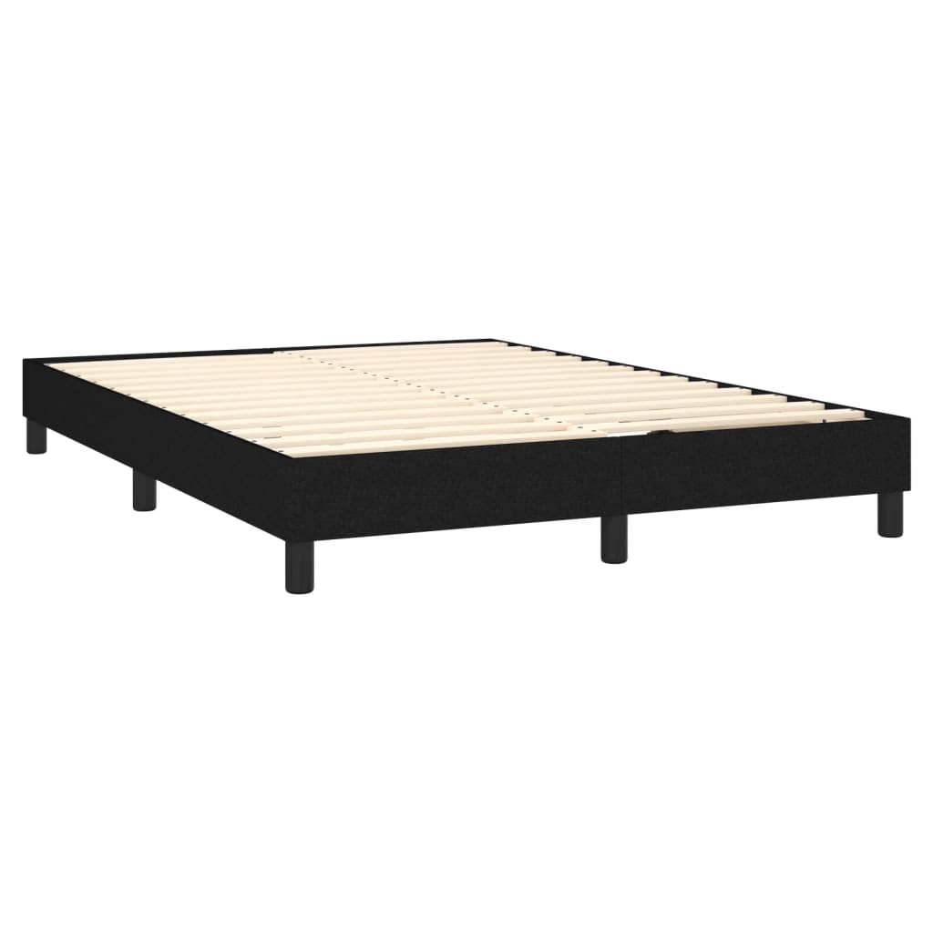 Box Spring Bed with Mattress Black 137x187 cm Double Size Faux Leather