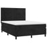 Box Spring Bed with Mattress Black 137x187 cm Double Size Velvet