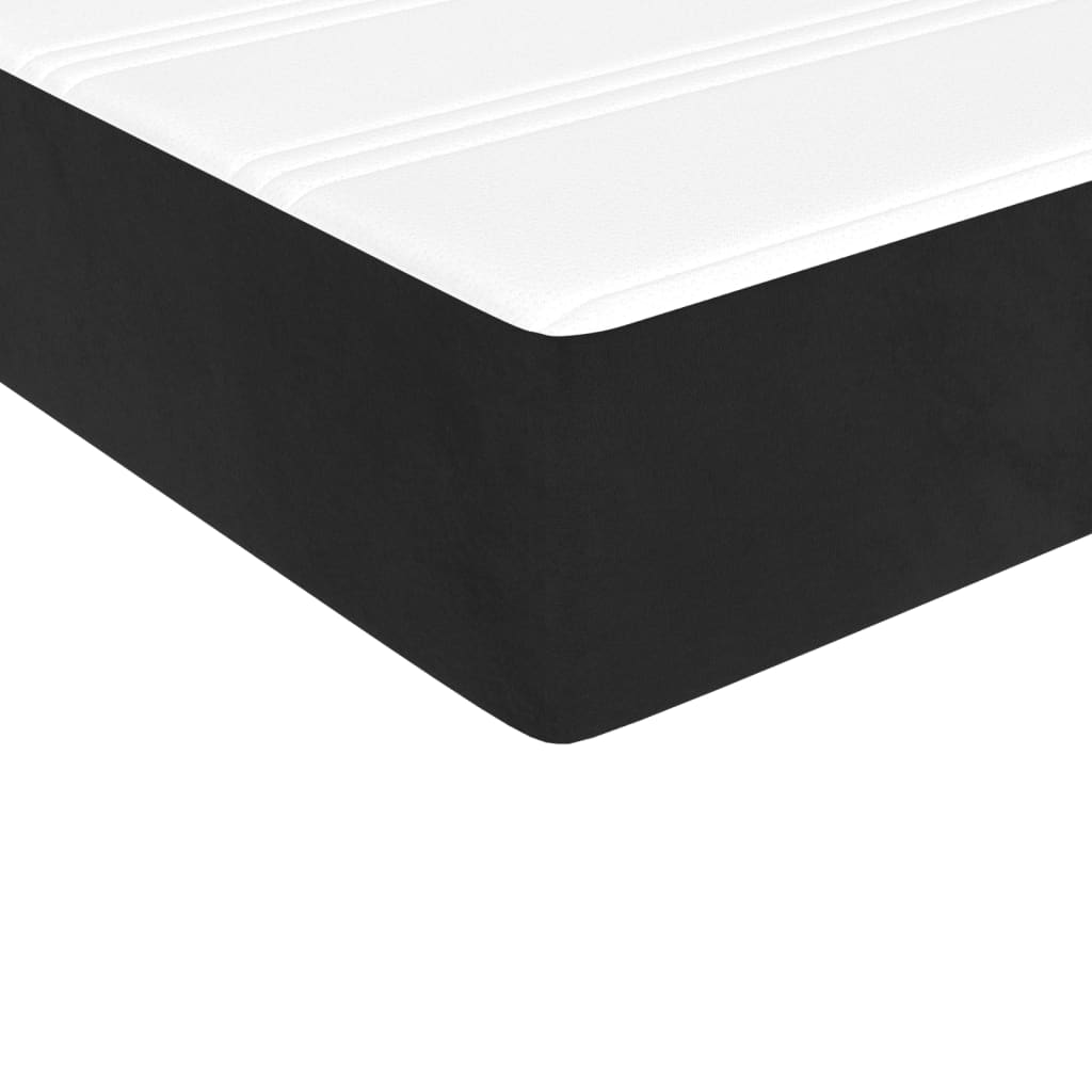 Box Spring Bed with Mattress&LED Black 137x187 cm Double Size Velvet