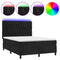 Box Spring Bed with Mattress&LED Black 137x187 cm Double Size Velvet