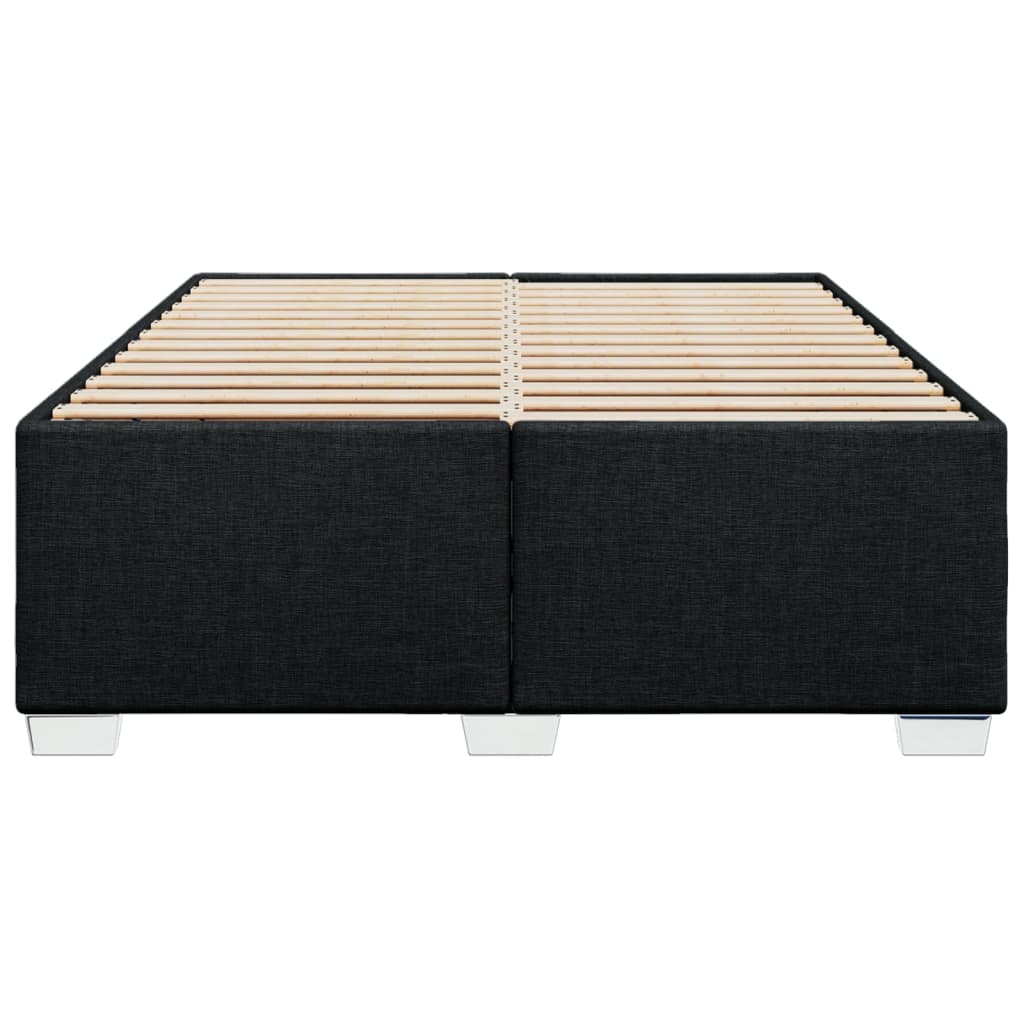 Bed Frame without Mattress Black Double Fabric