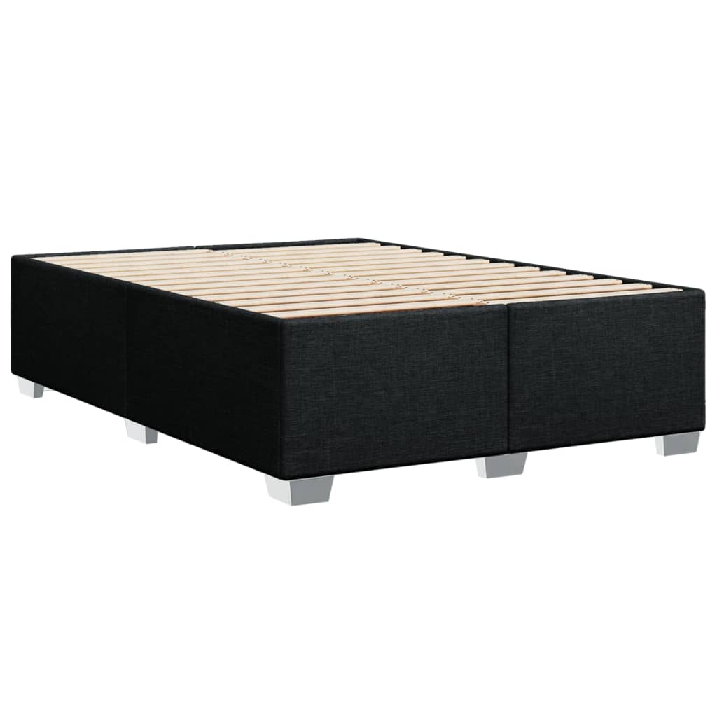 Bed Frame without Mattress Black Double Fabric