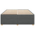 Bed Frame without Mattress Dark Grey Double Fabric