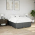 Bed Frame without Mattress Dark Grey Double Fabric