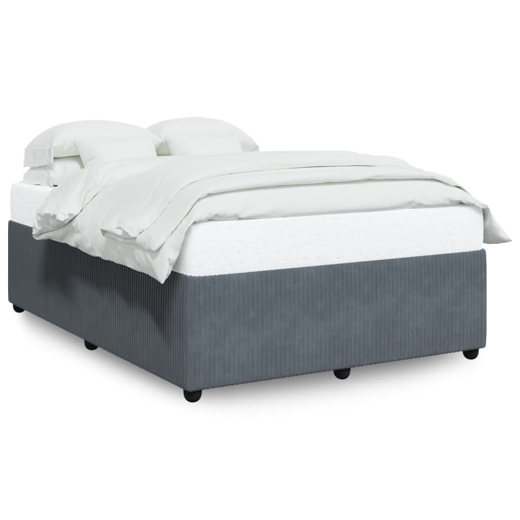 Bed Frame without Mattress Dark Grey Double Velvet