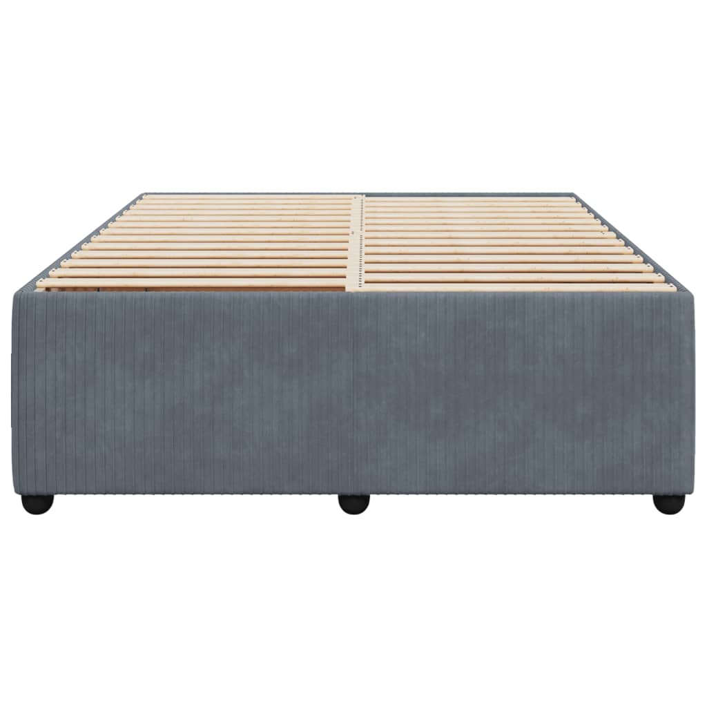 Bed Frame without Mattress Dark Grey Double Velvet