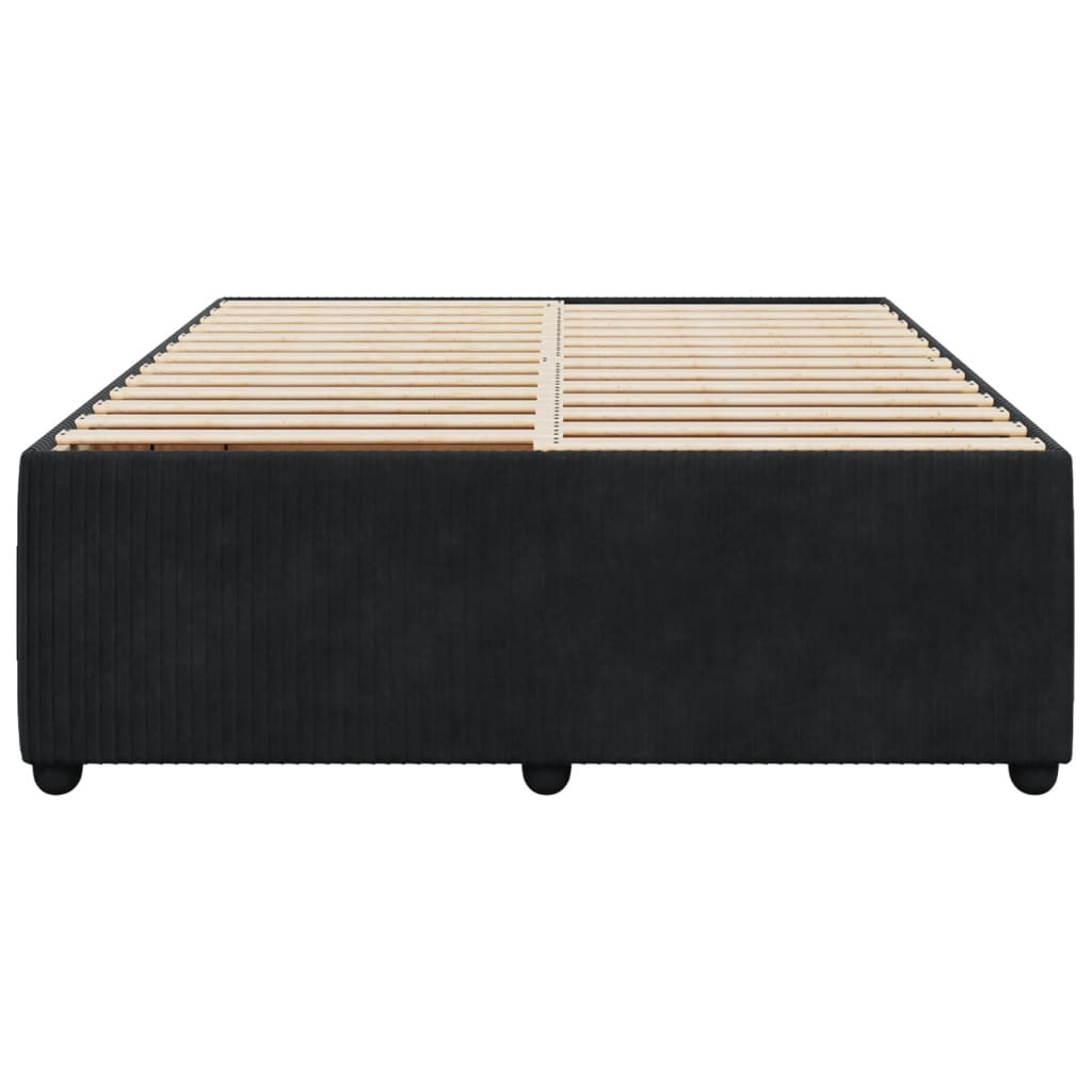 Bed Frame without Mattress Black Double Velvet