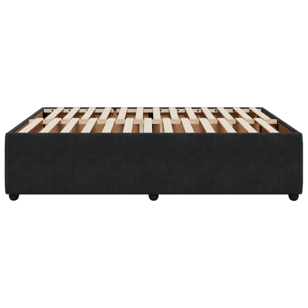 Bed Frame without Mattress Black Double Velvet