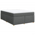 Box Spring Bed with Mattress Dark Grey Double Fabric