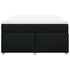 Box Spring Bed with Mattress Black Double Fabric