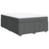 Box Spring Bed with Mattress Dark Grey Double Size Fabric