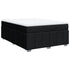 Box Spring Bed with Mattress Black Double Size Fabric