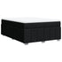 Box Spring Bed with Mattress Black Double Size Fabric