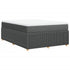 Box Spring Bed with Mattress Black Double Fabric