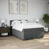 Box Spring Bed with Mattress Black Double Fabric