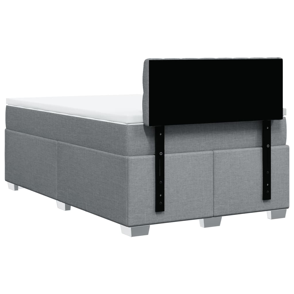 Box Spring Bed with Mattress Dark Grey Double Fabric