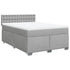 Box Spring Bed with Mattress Dark Grey Double Fabric