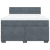 Box Spring Bed with Mattress Dark Grey Double Velvet