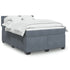 Box Spring Bed with Mattress Dark Grey Double Velvet