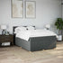 Box Spring Bed with Mattress Dark Grey Double Fabric