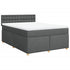 Box Spring Bed with Mattress Dark Grey Double Fabric